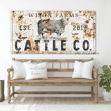 Modern Farmhouse Wall Decor Cattle Company Last Name Etsy In 2020 Cow Decor Farmhouse Wall Decor Farmhouse Wall
