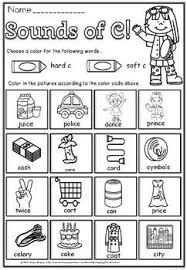 Sounds Of C Hard And Soft Coloring Freebie Color Worksheets Phonics Valentine Print