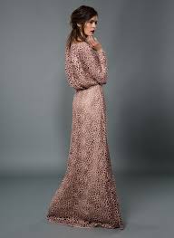 Guipure Lace Long Sleeve Blouson Back Gown In Mauve Tadashi Shoji Designer Cocktail Dress Fab Clothing Gowns Dresses