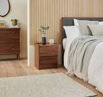 Manufacturer Solid Wood Contemporary Nightstands, Home Bedroom Lamp Table,  2 Drawers Storage Bedside Table