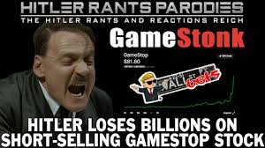 This has made it one of the most successful meme stocks ever, but what does that actually mean? Hitler Loses Billions On Short Selling Gamestop Stock Youtube