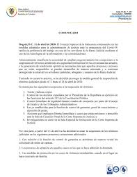 Последние твиты от rama judicial (@judicaturacsj). Rama Judicial On Twitter Comunicado El Consejo Superior De La Judicatura Ante Emergencia Del Covid 19 Informa A Servidores Judiciales Abogados Y Usuarios De La Rama Judicial Que Prorroga La Suspension De Terminos Judiciales