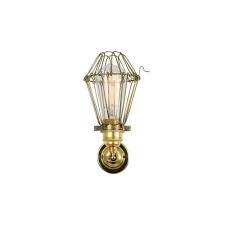Picture lights lighting uk chrome finish polished chrome cl antique brass antiques modern antiquities. Industrial Cage Wall Light Polished Brass Lighting And Lights Uk