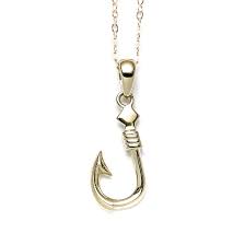 Check spelling or type a new query. Small Fish Hook 14k Gold Necklace