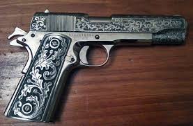 Engraved Black And Gold 1911 Pin On Handguns 1911