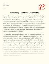 Reviewing The Movie Lean On Me: [Essay Example], 1074 words GradesFixer