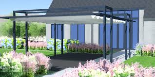 groot terras met een grote pergola met schaduwdoek achtertuin pergola kleine pergola pergola plannen