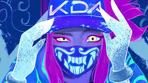 K Da Akali Mask Neon Lol League Of Legends 4k 28479 Neon Wallpaper Digital Painting Digital Wallpaper