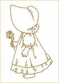 transfert redwork sur le theme sunbonnet blog des dames motifs de broderie vintage patrons courtepointes appliquees faite main coloriage blason tunisien