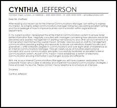 For the past two years, i have been conducting the majority of the internal communications in the human resources. Internal Communications Manager Cover Letter Sample Cover Letter Templates Examples