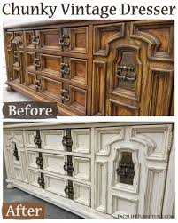 Off White Chunky Vintage Dresser Before After Vintage Bedroom Furniture Vintage Dressers Bedroom Collections Furniture