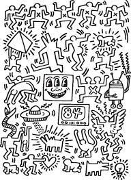 This coloring page features a picture of dancing figures by keith haring to color. Keith Haring Coloring And Other On Pinterest With The Most Elegant Keith Haring Coloring Pages Intended To Encourag Haring Art Keith Haring Art Keith Haring