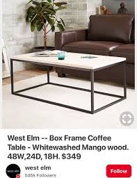Maybe you would like to learn more about one of these? West Elm Box Frame Coffee Table