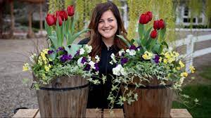 Spring Arrangement With Tulips Garden Answer Tulips Garden Container Gardening Flowers Garden Ideas To Make