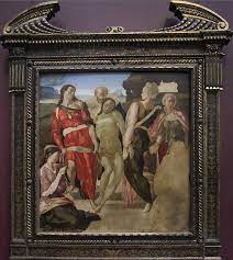 The entombment is an unfinished painting of the placing of the body of jesus in the garden tomb, now generally attributed to the italian renaissance master michelangelo buonarroti and dated to around 1500 or 1501.it is in the national gallery in london, which purchased the work in 1868 from robert macpherson, a scottish photographer resident in rome who, according to various conflicting. The Entombment Michelangelo About 1500 1 Michelangelo Art Painting