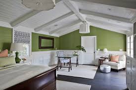 A distinctively decorated ceiling treatment, with creative architecture, will enhance your home's interior design. Office In Bedroom Transitional Bedroom Fiorella Design