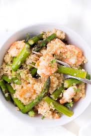 Quinoa Mit Grunem Spargel Und Garnelen Kochkarussell Rezept Rezepte Fruhlingsrezepte Spargel Rezepte Gesund