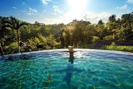 Under coco palms in front of tropical landscape. Wow Das Sind Die Schonsten Infinity Pools Der Welt Holidayguru