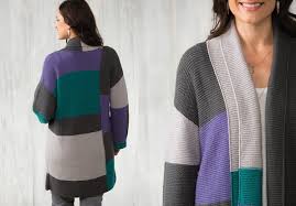 Enjoy our huge selection of free, quality knitting patterns and articles! Knitting Pattern For A Color Block Cardigan Sweater To Keep You Warm And Stylish