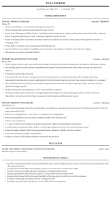 A degree in the following fields will prove particularly advantageous Finance Project Manager Resume Sample Mintresume