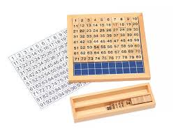 Bohs Montessori Hundred Board With 1 100 Counters Numerals