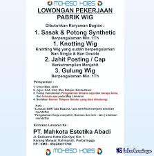 Lowongan kerja terbaru 2021 | lowongan kerja pt central sarana pancing purbalingga saat ini membuka lowongan pekerjaan terbaru untuk posisi sebagai Info Lowongan Kerja Pt Mahkota Estetika Abadi Purbalingga Terbaru Oktober 2020