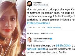 Hallada Karen Espíndola en México: "Mi hermana, ya está en casa. No llegó  en las mejores condiciones, pero….”