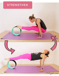 10 Ways To Use A Yoga Wheel Che Dyer In 2020 Yoga Wheel Yoga Wheel Exercises Wheel Pose Yoga