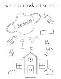 Dogs love to chew on bones, run and fetch balls, and find more time to play! I Wear A Mask At School Coloring Page Twisty Noodle