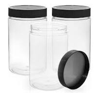 27 Ounce Plastic Jars with Lids, 3 Pack Food Storage Containers Airtight,  Clear Containers for Organizing
