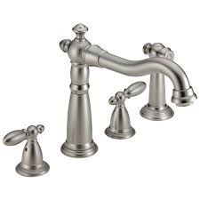 Why choose delta kitchen faucets? Two Handle Widespread Kitchen Faucet With Spray 2256 Ss Dst Delta Faucet