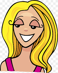 Blond Girl, Blonde Hair Cartoon Characters, face, text, head png | PNGWing