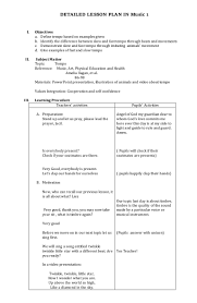 Music Detailed Lesson Plan