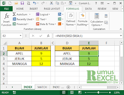 Contoh Fungsi Index Excel Excel Index Page Layout