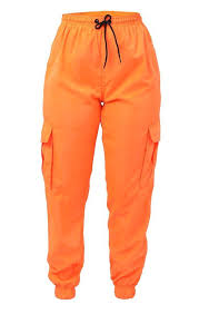 Black And Orange Cargo Pants Neon Orange Cargo Trousers Selah Orange Outfit Neon Outfits Orange Pants Outfit