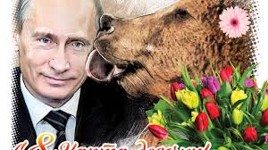 Then this is the right game! Russian Magazine Features Putin Being Licked By Bear For Women S Day