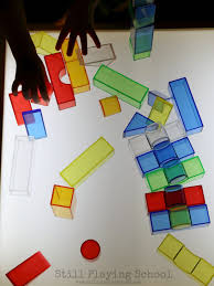 3d Shapes On The Light Table Still Playing School
