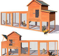 Large Wooden Chicken Coop With Nesting Box & Ramp - Outdoor Hen House Duck  Rabbit Hutch