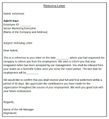 Put your resignation in writing. Relieving Letter Format With Samples Pdf Download Leverage Edu