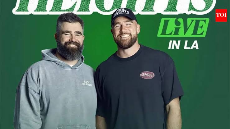 Travis Kelce and Jason Kelce cash in on FIFA World Cup hype with massive New Heights live show in LA | NFL News - The Times of India