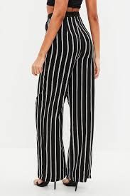 Black And White Striped Wide Leg Pants Outfit Missguided Black Stripe Wide Leg Pants Striped Wide Leg Trousers Striped Wide Leg Pants Black And White Striped Trousers
