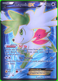 Shaymin is a grass and flying type pokemon. Shaymin Ex Roaring Skies 106 Pokemon Card