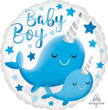 Anagram Foil 45cm Narwhal Baby Boy