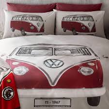 Volkswagen Red Campervan On Tour Duvet And Pillow Case Set Volkswagen Campervan Vw Campervan