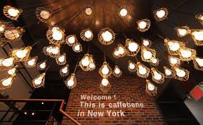 Caffe Bene The Best Coffee Shop At Times Square In Nyc Love The Light Fixtures Coffee Shop Best Coffee Shop Nyc Coffee Shop