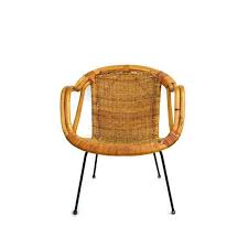 20w x 8.5d x 24h. Mid Century Modern Rattan Chair Sculpted Bamboo Lounge Hoop Etsy