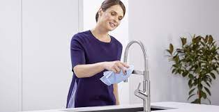 If you're struggling with a limescale buildup around your taps, make a solution of equal quantities of white vinegar and warm water. Cleaning Your Sink Do It Properly With These Tips Blanco