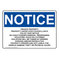 Warning property under 24 hour video surveillance & recording sign. Private Property Property Under Video Surveillance Sign One 36742