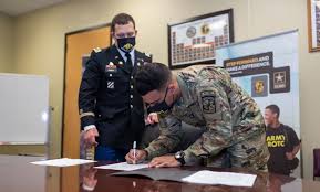 Congratulations to Cadets Khalil Hitt and Zaimat Bayero, who officially  contracted this week into the Army. Welcome to the Army team! (U.S. Army  Photo by Cadet Vanessa Atchley) · Bowie State University