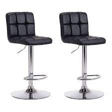 Vasagle bar stools, set of 2 pu upholstered breakfast stool, 15.7 x 11.8 x 24.4 inches, backless, simple assembly, industrial, dining room kitchen counter bar, black seat and black frame ulbc068b81 4.6 out of 5 stars 243 Lagan Black Swivel Bar Stool Pack Of 2 Diy At B Q